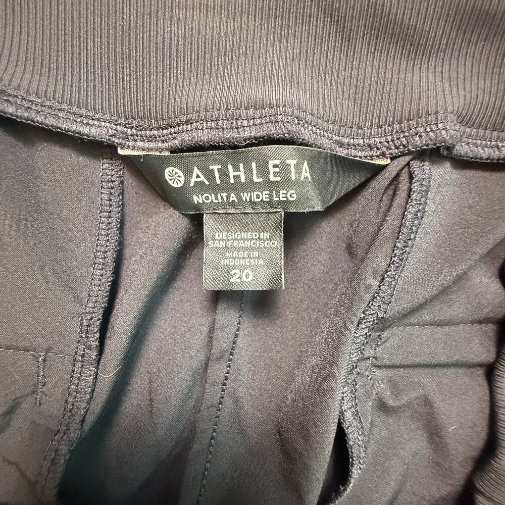 Athleta Nolita Wide Leg Black Pants Size 20 Featherweight Stretch Comfort - Picture 7 of 15